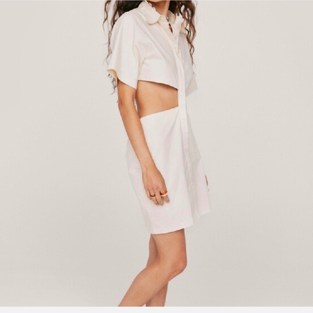 Nastygal Shirt Dress Cutout Mini